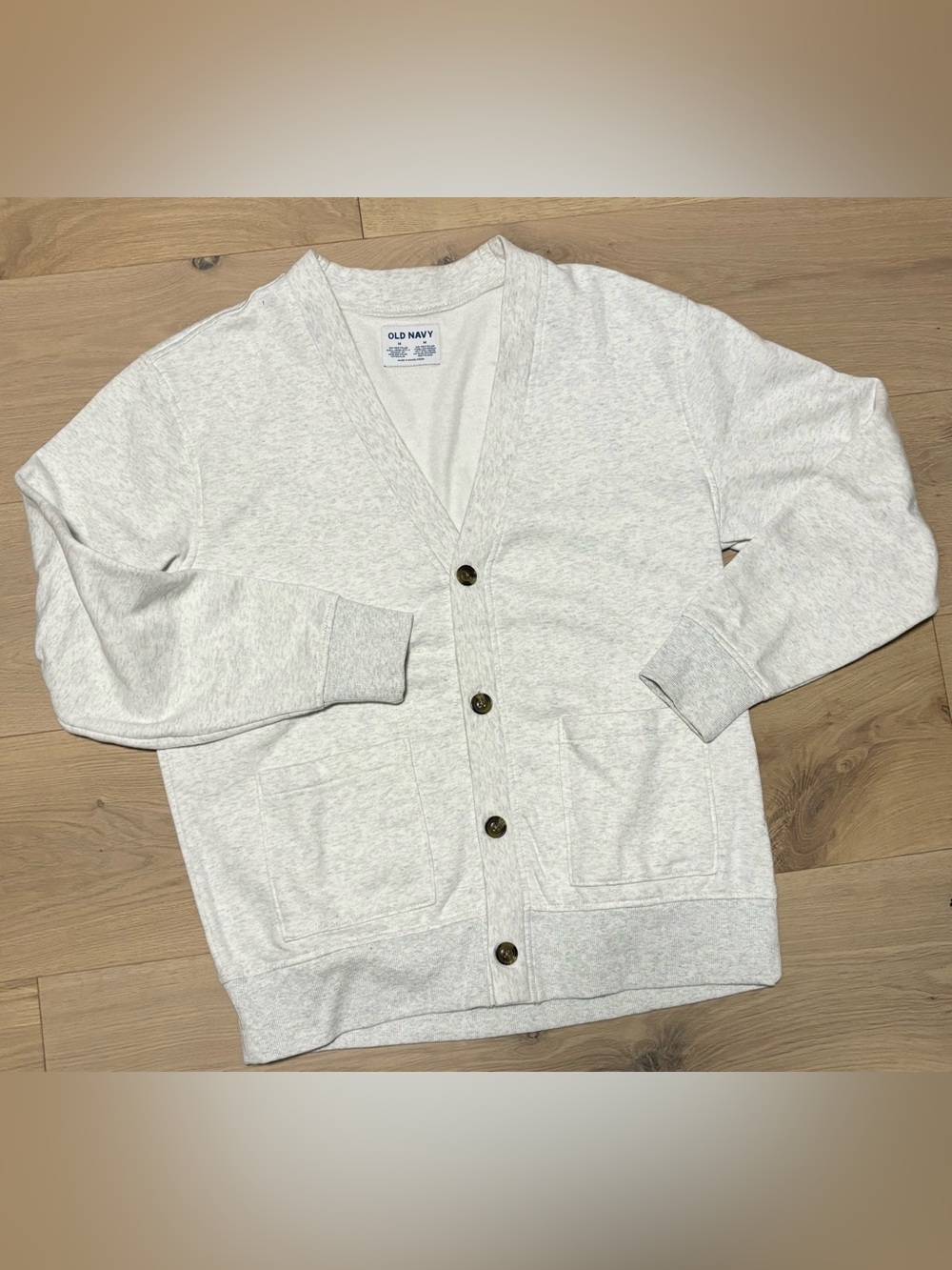 Men’s Old Navy Fleece Cardigan, Oatmeal, Size M - Like New !